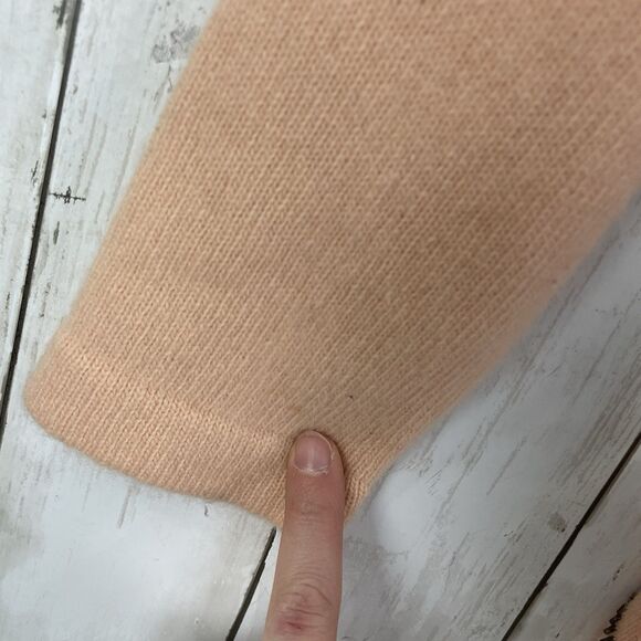 Vtg Outlander Sweater Sz L Wool Angora Blend Sequin Beaded Peach - Golden Girls - Picture 6 of 10